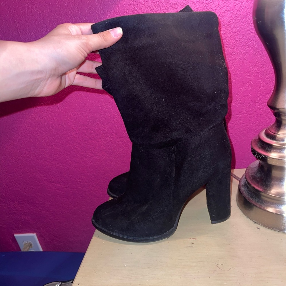 Charlotte Russe Suede Black Boots